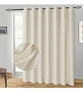 100% Blackout Curtains Extra Wide Blackout Curtains 100 Inch Patio Door Curtains Linen Blackout C...