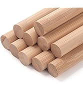 Wooden Dowel Rods Round Wood Dowels for Crafting, 10 PCS 5/8 x 12