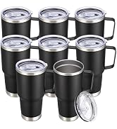 Cool Yoleb 30 oz Tumbler with Handle and Lid, Stainless Steel Tumblers Bulk Double Wall Vacuum In...