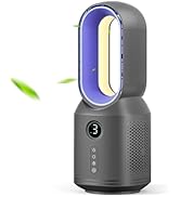 Desk Fan,13 Inch Portable Bladeless Fan, Small Quiet Office Fan with 106° Oscillating, 3 Speeds &...