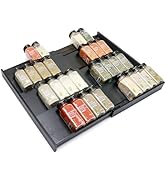 Thalomely Bamboo Spice Drawer Organizer, (Need 3.1” Deep Drawer) Expandable 4 Tier Spice Rack for...