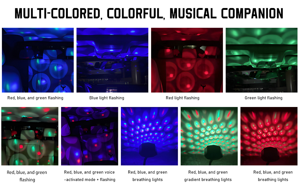The flashing rhythm will change with the frequency of music playing.