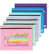 SUNEE Pencil Pouch for 3-Ring Binder, Large Pencil Case with 3 Reinforced Grommets, Zipper Pencil...