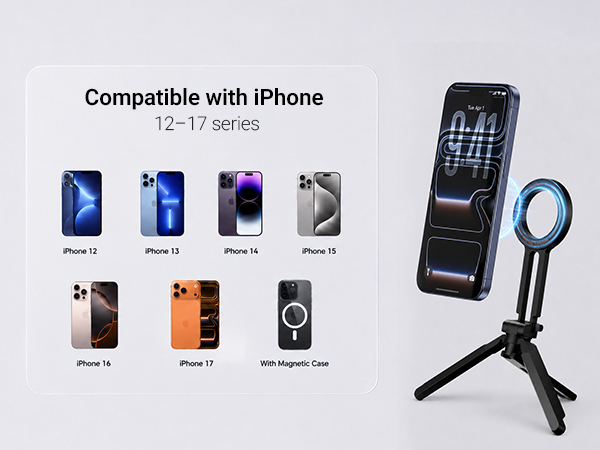 Magnetic Selfie Stick for iPhone 12–17