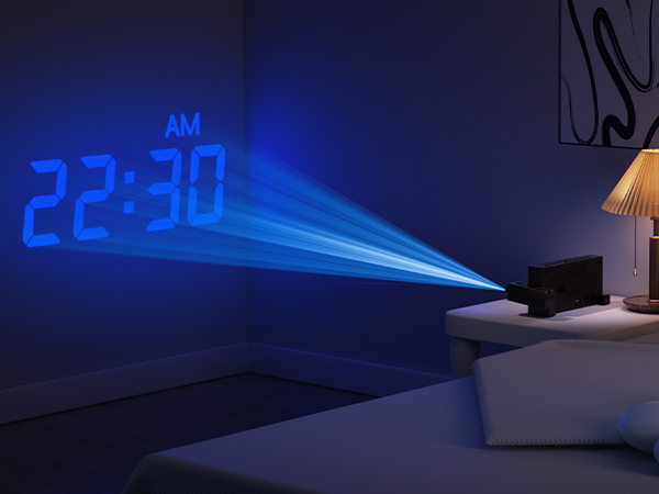 alarm clock that projects time to wall