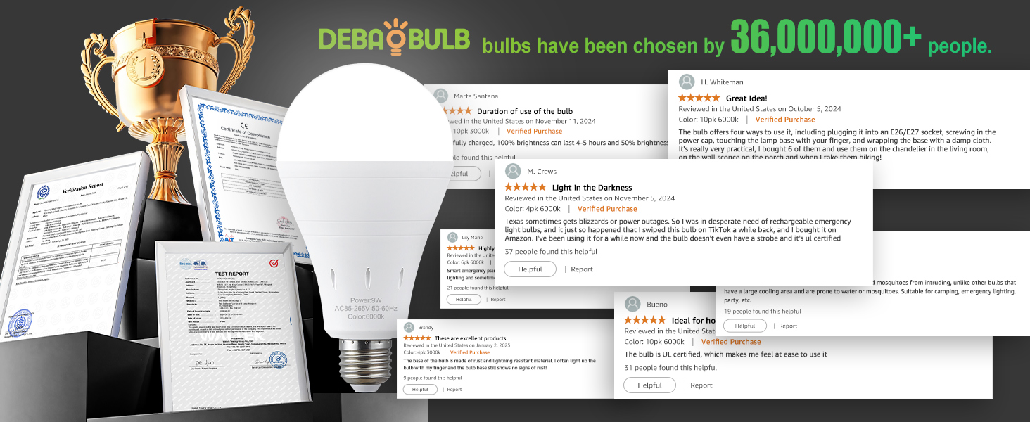 Rechargeable Light Bulbs