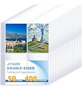 400 Pockets 4 Pocket Card Sleeves,Double-Sided 4 Pocket for 3 Ring Binder, Fit 2.5x3.5 Cards, 50 ...