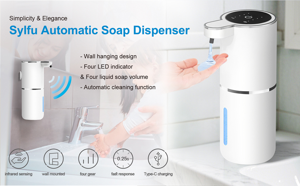 Automatic Foaming Soap Dispenser Touchless Dispenser Auto Foam Soap Dispenser for Bathroom Kitchen