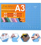Density-upgraded 18"x12" Self Healing Cutting Mat, Idemeet Rotary Sewing Mat for Crafts, 5-Ply Bl...