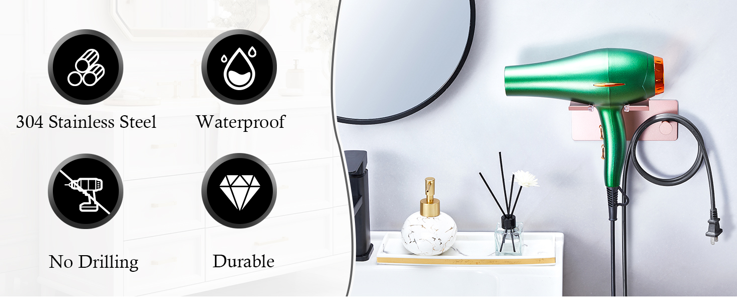 Hair Dryer Holder Wall Mounted