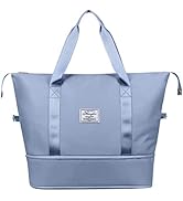 Women Travel Duffel Bag, Expandable Large Capacity Lightweight Waterproof Travel Bag, Weekender C...