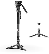 COMAN M1V5 Camera Monopod, One-Click Lifting Monopod with Feet, 67'' Lightweight monopod with V5 ...