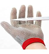 Dowellife Chainmail Glove, Cut Resistant Glove Food Grade, Stainless Steel Mesh Metal Glove Knife...