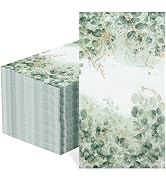 60 pcs Eucalyptus Paper Napkins, 2 ply Greenery Paper Napkins, Green Leaves Guest Disposable Hand...