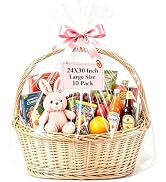 Flasunire Large Cellophane Bags for Gift Baskets - 24 X 30 Inch 10 Pack Clear Gift Bags Cellophan...