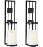 Homemory Wall Sconces Candle Holder Set of 2, Modern Metal Rustic Wall Decor for Living Room, Din...