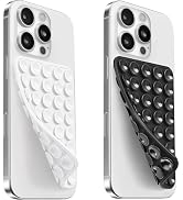 (2 Pack) Suction Cup Phone Case Mount Double Sided, White & Classic Black | Silicone Sticky Phone...