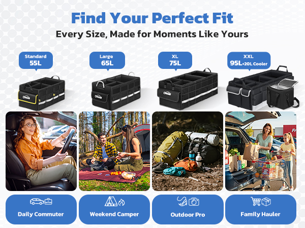 Four different sizes of storage boxes are available for selection