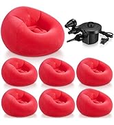 Realspring 6 Pcs Bean Bag Chairs for Adults Inflatable Chairs with Electric Air Pump,Blow up Couc...