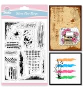 GLOBLELAND Vintage Grunge Texture Clear Stamps for Scrapbooking Water Stain Background Silicone S...
