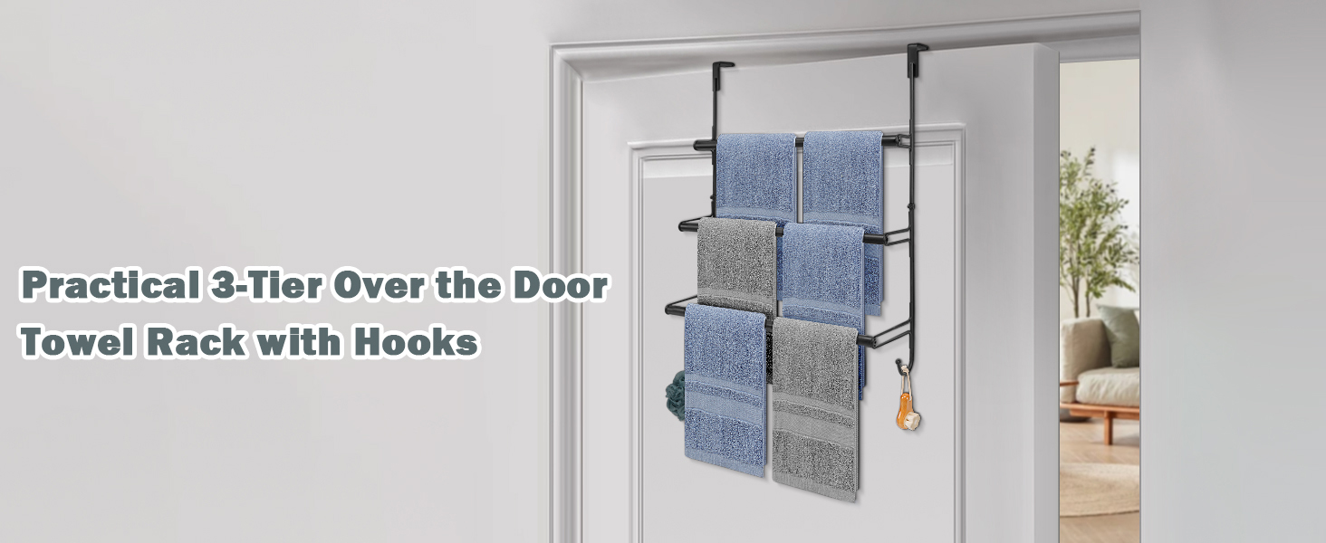 3-Tier Over The Door Towel Rack