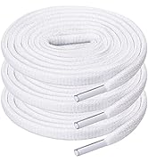 UpUGo 3 Pair Oval Shoe Laces, Half Round 1/4" Shoelaces for Athletic Running Sneakers Shoes Boot ...