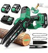 KIMO 8-INCH Mini Chainsaw Cordless, 2 x 4.0Ah Batteries & Fast Charger, 34 FT/S Powerful Cutting ...
