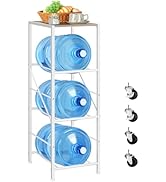 YBING Water Jug Holder 5 Gallon Movable Water Bottle Storage Organizer, 3-Tier Water Jug Stand wi...