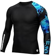 CoozySphere Men's UPF 50+ Compression Rash Guard, Long & Short Sleeve Swim Shirt, Quick Dry UV Pr...