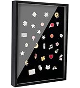PH PandaHall Pin Display Case, 16.3x12.4x1.7 inch Enamel Pin Display Frame Wall Mount Brooch Orga...