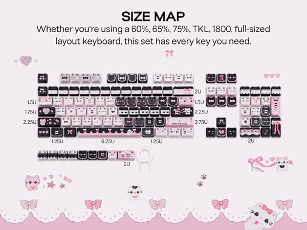 Meow Bow Keycaps