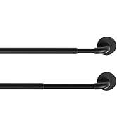 KXLife 2 Pack Adjustable Sticky Self Adhesive 3/8 Inch Sash Curtain Rod for Metal, Wood Doors, 17...