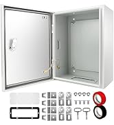 Kinchoix Outdoor Electrical Box 16 x 12 x 8'' NEMA 4X Enclosure Waterproof Steel Box Electrical L...
