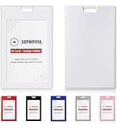 SOPHIYAYA 2 Pack Sliding ID Badge Holder - Vertical Hard Plastic Sleeve Secures Work ID Key Card ...