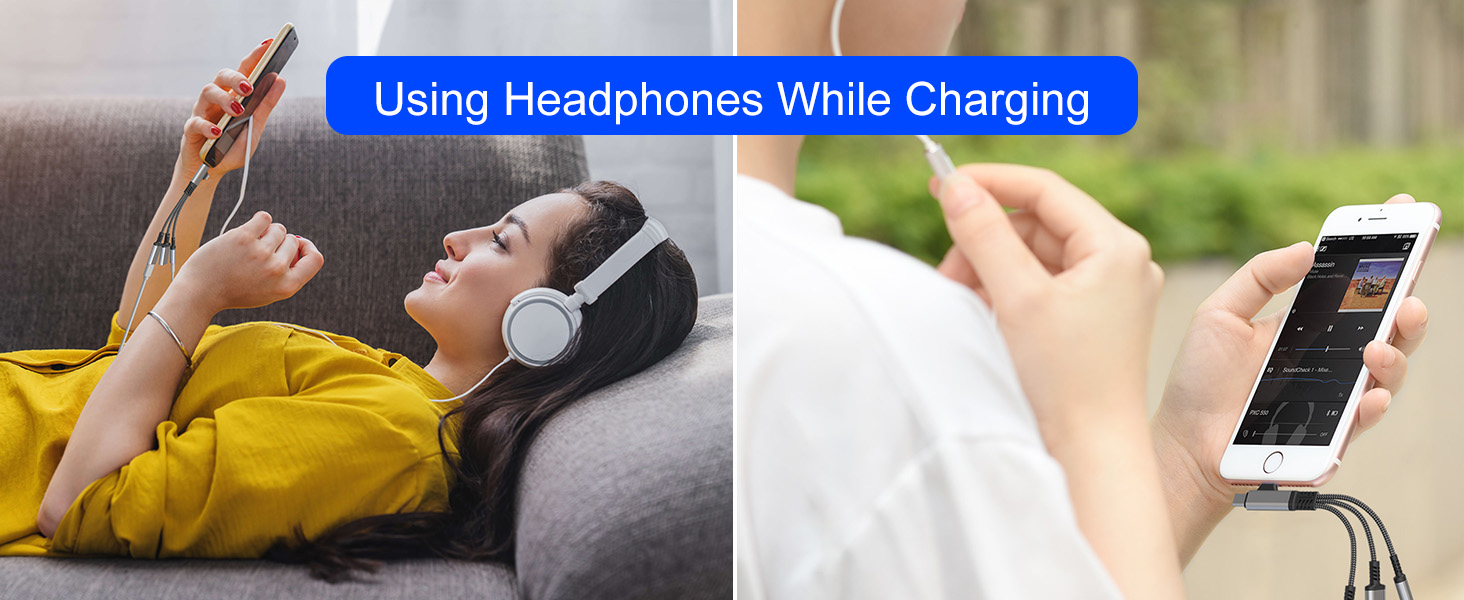 a usb c splitter 1 in 2 out for headphone charging and data