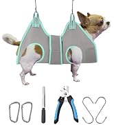 Kkiimatt Dog Grooming Hammock Harness, Small Dog Groming Sling, Gray Dog Hanging Harness for Nail...
