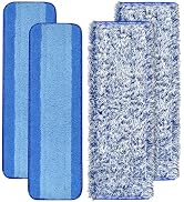 4 Pack Microfiber Cleaning Pad for Bona Mop Safe for Hardwood & Hard Surface Floors Dry Wet Floor...