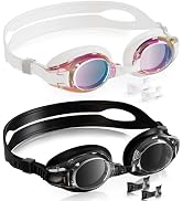 Aegend 2 Pack Kids Goggles, Swimming Goggles for Kids Age 4-16 Boys and Girls Youth, Anti-Fog Wat...