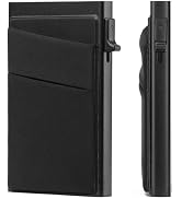 LOUEBICA Slim Smart Aluminum Card Holder Mens Wallet Minimalist Leather RFID Blocking Metal Pop U...