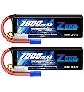 Zeee 3S Lipo Battery 7000mAh 11.1V 100C RC Batteries EC5 Connector Soft Case with Metal Plates fo...