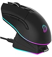 DAREU EM901X Wireless Gaming Mouse with Charging Dock Rechargeable RGB,12K DPI,7 Programmable But...