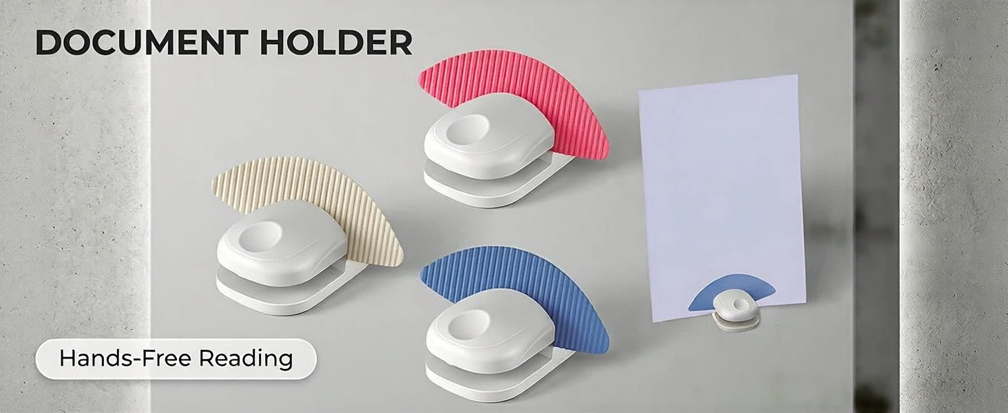 Foldable portable paper stand fits backpack desk drawer or office bag for work school and travel