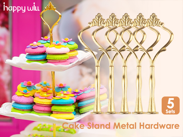 gold 3 tier tray