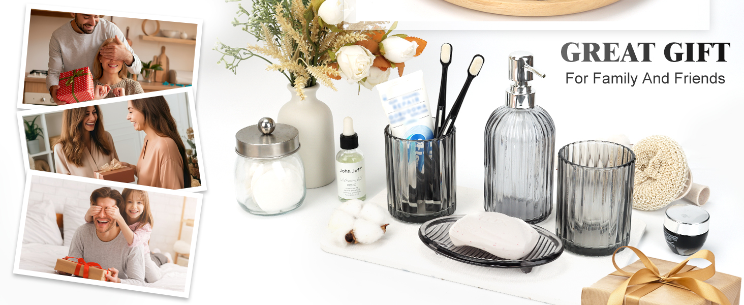 4PCS Decent Glass Bathroom Accessories Set