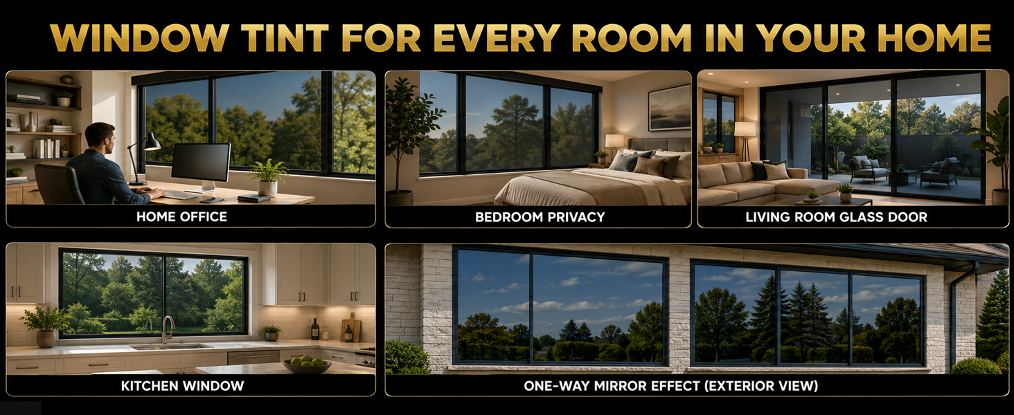 One way mirror tinting versatile sun blocker for kitchen window glass sliding doors.