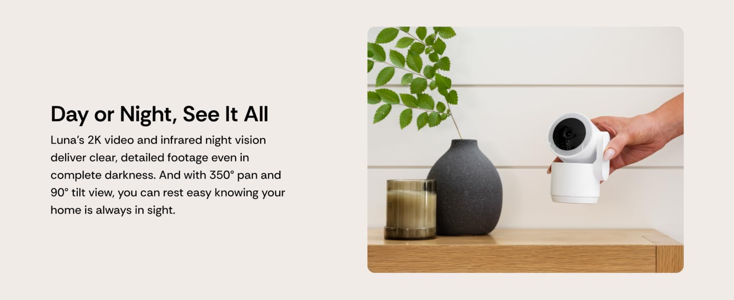 360° Pan/Tilt, Plug-in, Color Night Vision, 5GHz Wi-Fi, 2-Way Audio, Pet Dog Camera with Phone App