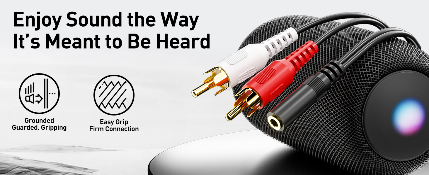 Allows devices with a 3.5mm audio output to connect to sound systems with 2 RCA inputs