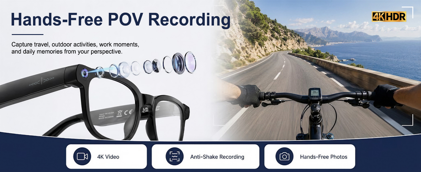 smart glasses,camera glasses,ai glasses,smart glasses with camera,recording glasses