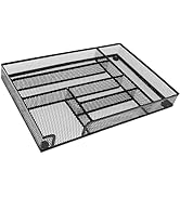 WenkeDigi New Desk Drawer Organizer, Desk Organizer,Metal Mesh Office Drawer Organizer Tray, 6 Co...