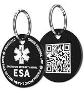 MYLUCKYTAG QR Code ESA Emotional Support Dog ID Tag - Pet Online Profile - Scan QR Receive Instan...